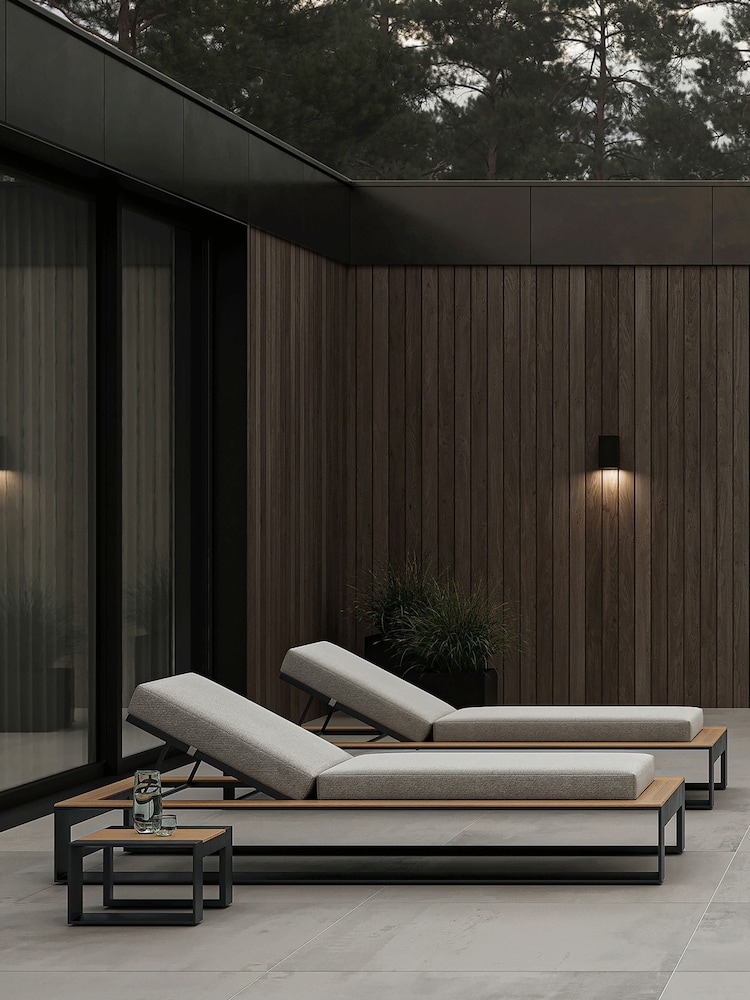 Nth Degree Dark Grey N5 Garden Sun Lounger - Image 1 of 4 Nth Degree Dark Grey N5 Garden Sun Lounger - Image 1 of 4