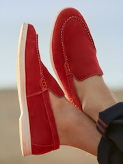 Joe Browns Red Suede Slip-On Summer Shoes - Image 2 of 6