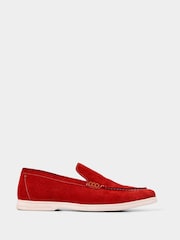 Joe Browns Red Suede Slip-On Summer Shoes - Image 3 of 6