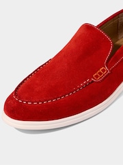 Joe Browns Red Suede Slip-On Summer Shoes - Image 6 of 6