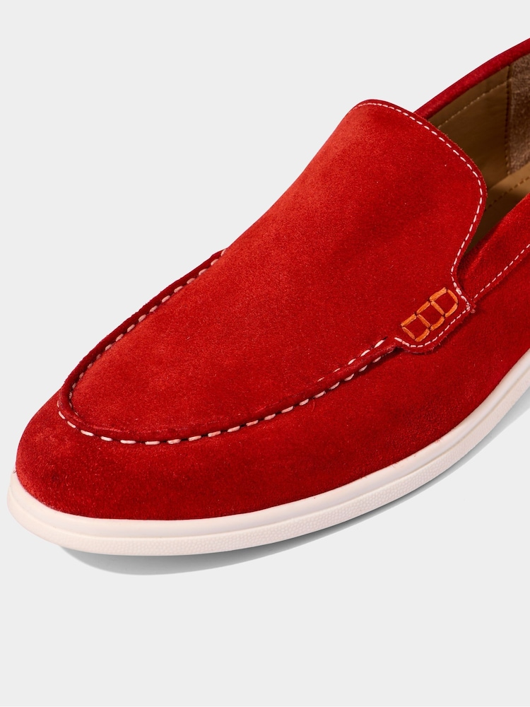 Joe Browns Red Suede Slip-On Summer Shoes - Image 6 of 6