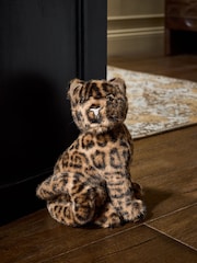 Animal Faux Fur Leopard Doorstop - Image 1 of 4