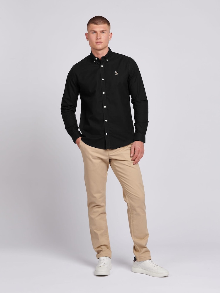 U.S. Polo Assn. Black Mens Peached 100% Cotton Oxford Shirt - Image 3 of 6
