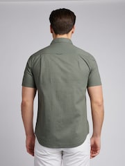 U.S. Polo Assn. Green Mens Linen Blend Short Sleeve Shirt - Image 3 of 7