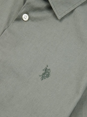 U.S. Polo Assn. Green Mens Linen Blend Short Sleeve Shirt - Image 7 of 7