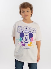 Brands In White Boys Disney Mickey Mouse Original 100% Cotton T-Shirt - Image 1 of 4