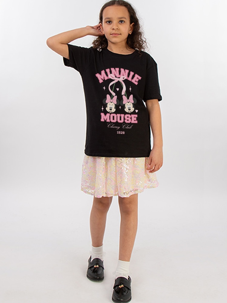 Brands In Black Girls Disney Minnie Mouse Club 100% Cotton T-Shirt - Image 2 of 4