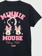 Brands In Black Girls Disney Minnie Mouse Club 100% Cotton T-Shirt - Image 4 of 4