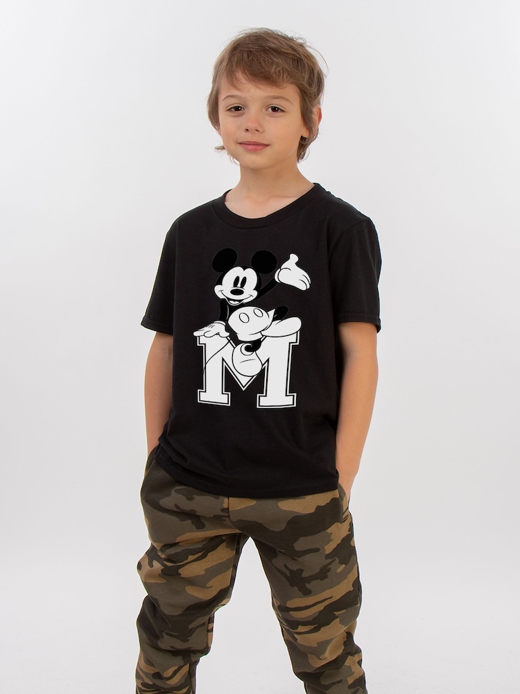 Brands In Black Boys Disney Mickey Mouse M Sitting 100% Cotton T-Shirt - Image 2 of 4