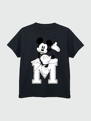 Brands In Black Boys Disney Mickey Mouse M Sitting 100% Cotton T-Shirt - Image 3 of 4