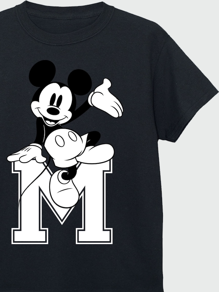 Brands In Black Boys Disney Mickey Mouse M Sitting 100% Cotton T-Shirt - Image 4 of 4