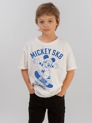 Brands In White Boys Disney Mickey Mouse 100% Cotton T-Shirt - Image 1 of 4