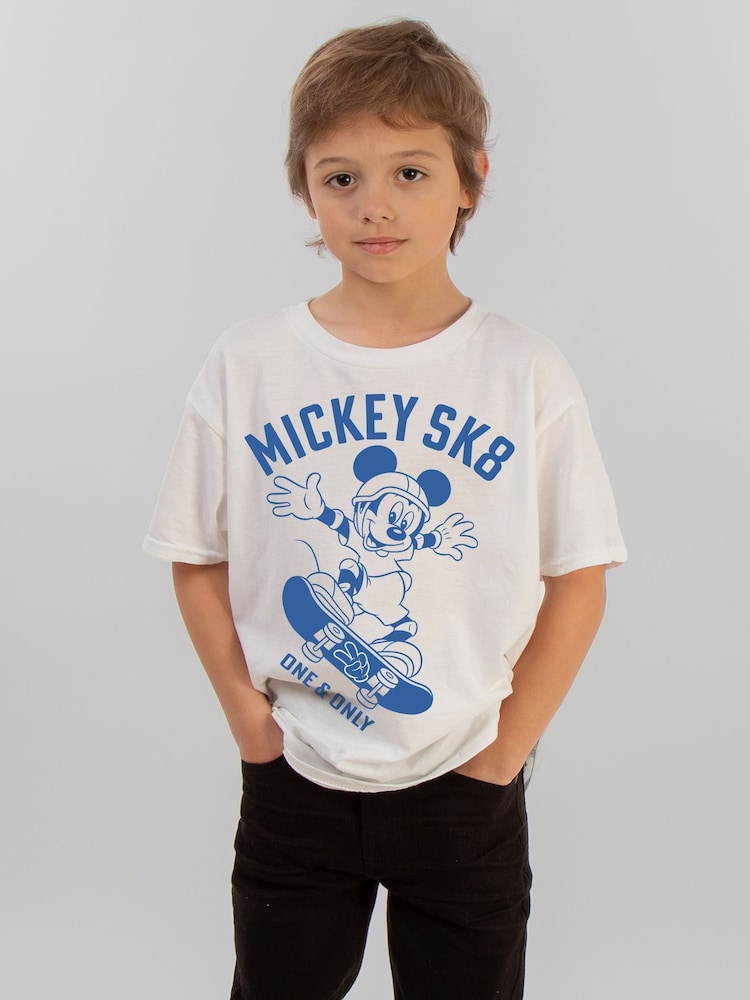Brands In White Boys Disney Mickey Mouse 100% Cotton T-Shirt - Image 1 of 4