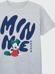 Brands In Grey Girls Disney Minnie Mouse Sitting T-Shirt - Image 4 of 4