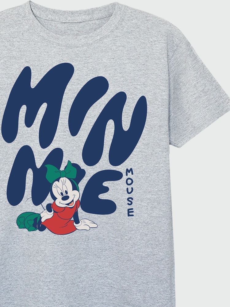 Brands In Grey Girls Disney Minnie Mouse Sitting T-Shirt - Image 4 of 4