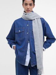 Barbour® Grey Lambswool Woven Scarf - Image 1 of 1