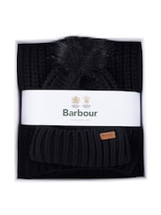 Negro - Barbour® Saltburn Pom Beanie Hat & Scarf Gift Box Set - Imagen 7 de 7