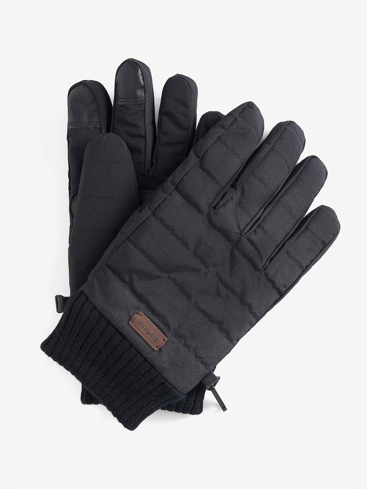 Barbour® Black Banff Quilted Gloves - Image 1 of 6