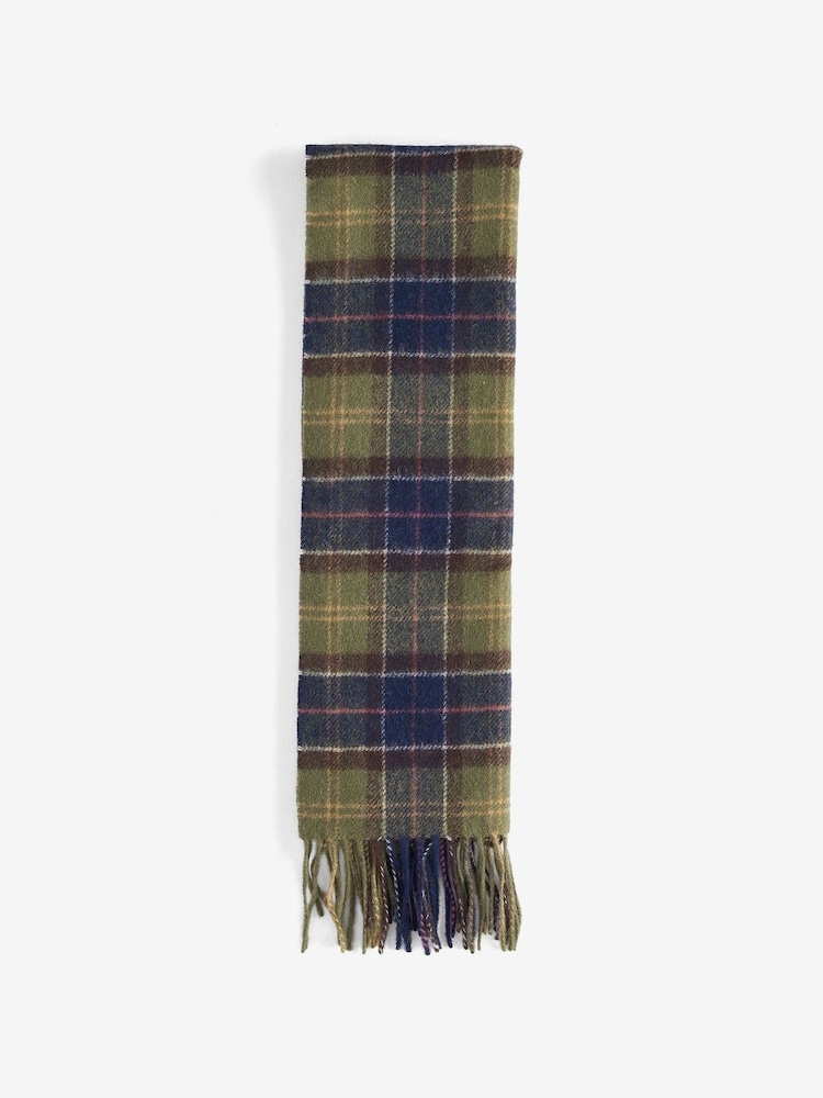 Barbour® Green Trtn Lwool Scarf - Image 1 of 2