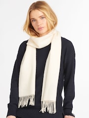 Barbour® Cream Lambswool Woven Scarf - Image 1 of 7