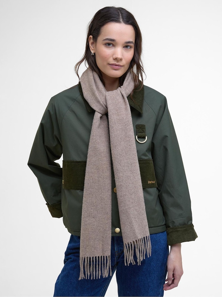 Barbour® Beige Lambswool Woven Scarf - Image 1 of 4