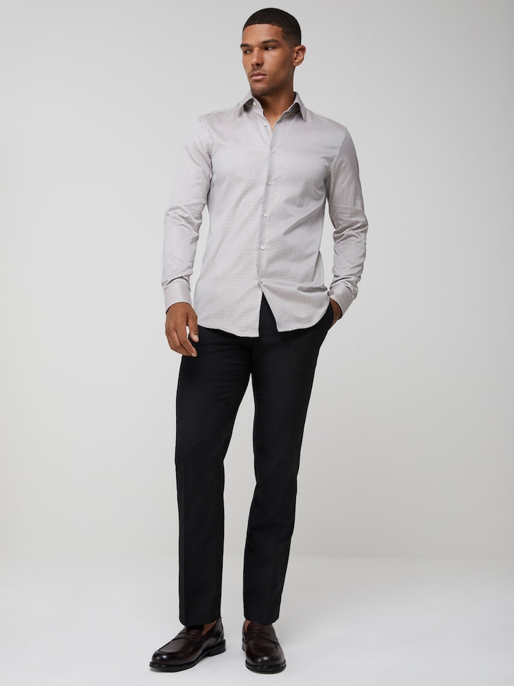 BOSS Natural Slim Fit Stretch Poplin Hank Shirt - Image 2 of 4
