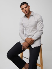 BOSS Natural Slim Fit Stretch Poplin Hank Shirt - Image 4 of 4
