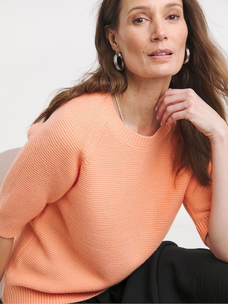JD Williams Orange Short Sleeve Jumper - Image 1 of 4 JD Williams Orange Short Sleeve Jumper - Image 1 of 4