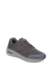 Pavers Grey Wide Fit Breathable Trainers - Image 2 of 5