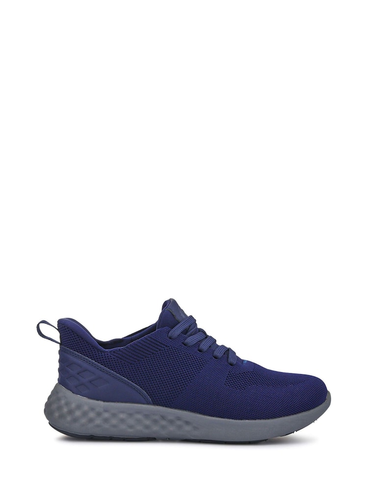 Pavers Blue Wide-Fit Memory Foam Trainers - Image 1 of 5