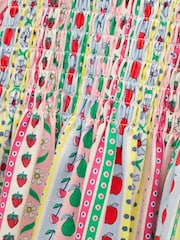 Joules Girls' Gracie Multi Stripe Short Sleeve Shirred Dress - Image 3 of 5