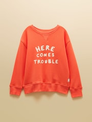Orange - Joules – Sundaze – Rundhals-Sweatshirt mit Slogan für Kinder - Bild 1 von 5
