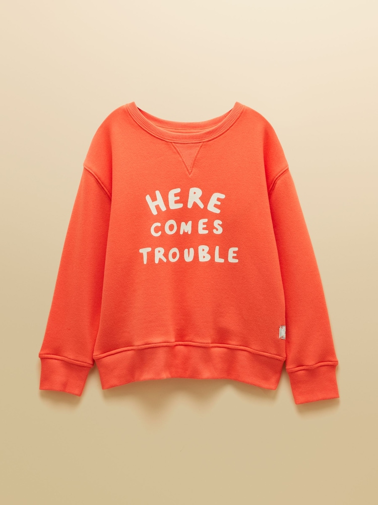 Orange - Joules – Sundaze – Rundhals-Sweatshirt mit Slogan für Kinder - Bild 1 von 5