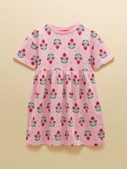 Joules Girls' Emma Pink Short Sleeve Sweater Dress - Image 1 of 5