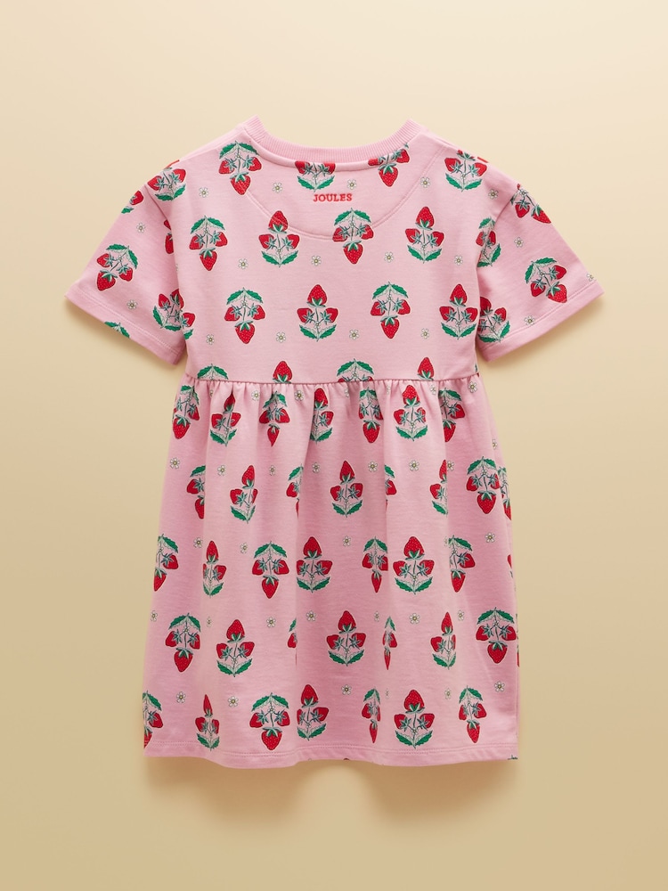 Joules Girls' Emma Pink Short Sleeve Sweater Dress - Image 2 of 5 Joules Girls' Emma Pink Short Sleeve Sweater Dress - Image 2 of 5