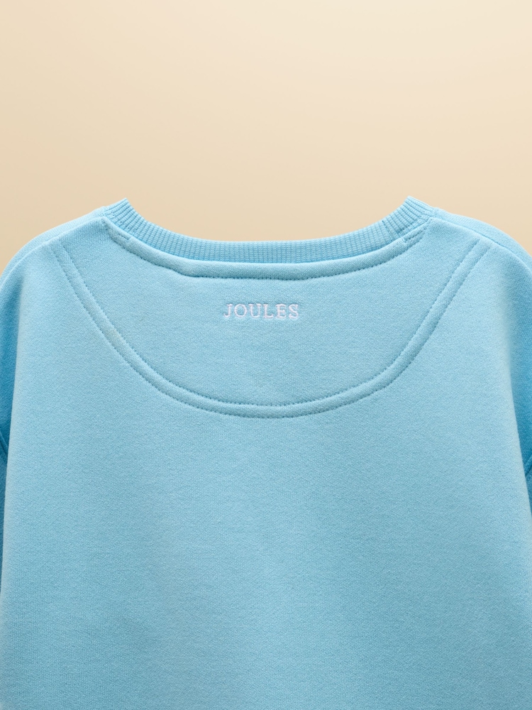 Joules Kids' Sundaze Light Blue Slogan Crew Neck Sweatshirt - Image 4 of 4
