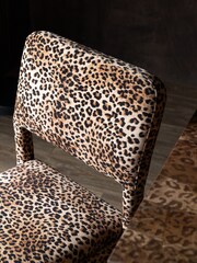 Rockett St George Set of 2 Leopard Love Velvet Starlet Dining Chairs - Image 2 of 4