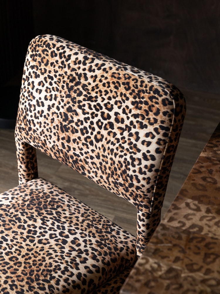 Rockett St George Set of 2 Leopard Love Velvet Starlet Dining Chairs - Image 2 of 4 Rockett St George Set of 2 Leopard Love Velvet Starlet Dining Chairs - Image 2 of 4