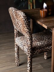 Rockett St George Set of 2 Leopard Love Velvet Starlet Dining Chairs - Image 4 of 4