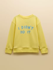 Geltona - „Joules“ vaikiškas džemperis su apvalia kaklo iškirpte „Sundaze“ šūkiu - 1 paveikslėlis iš 5