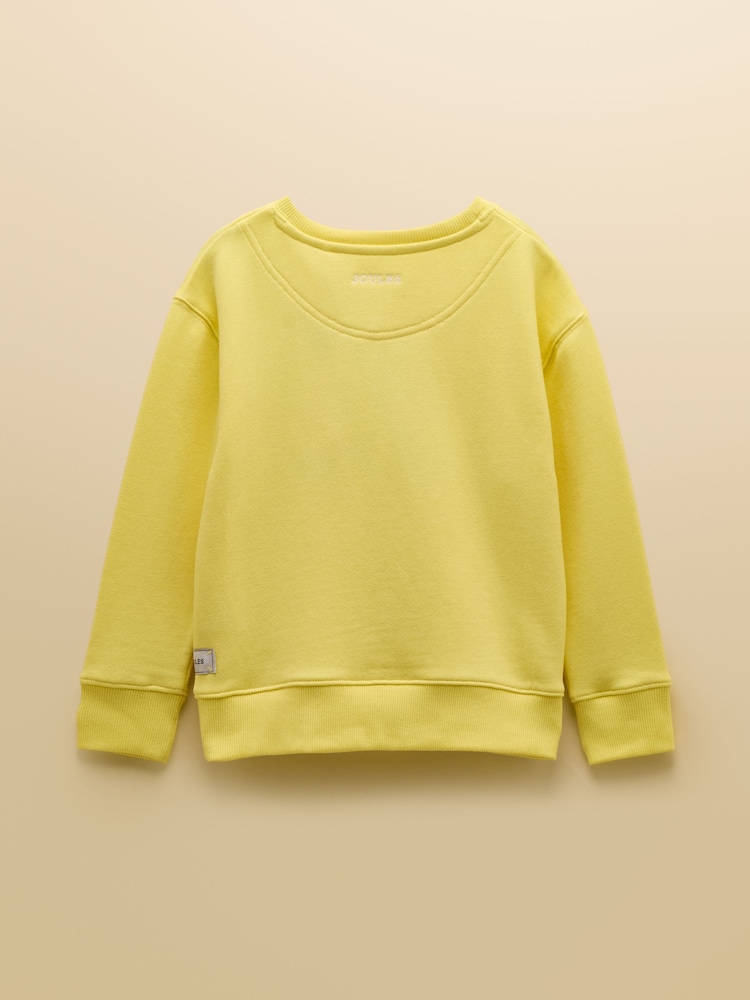 Geltona - „Joules“ vaikiškas džemperis su apvalia kaklo iškirpte „Sundaze“ šūkiu - 2 paveikslėlis iš 5