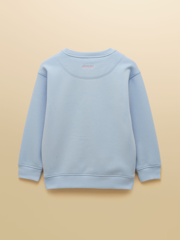 Joules Kids' Mackenzie Blue Fairy Sweatshirt With Faux Faur Lining - Image 2 of 5 Joules Kids' Mackenzie Blue Fairy Sweatshirt With Faux Faur Lining - Image 2 of 5