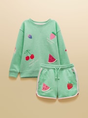Joules Girls' Summerdays Sweat and Shorts Set - Imaginea 3 din 13