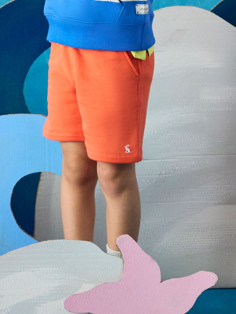 Joules Kids' Sundaze Orange Loopback Sweat Shorts - Image 1 of 7