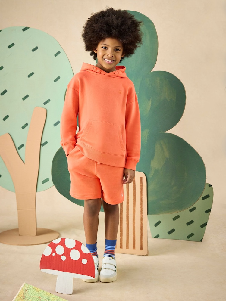 Joules Kids' Sundaze Orange Loopback Sweat Shorts - Image 2 of 7