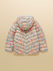 Joules Kids' Cairn Cream Ditsy Showerproof Padded Coat with Hood - Image 2 of 5