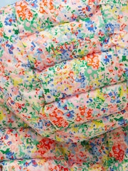 Joules Kids' Cairn Cream Ditsy Showerproof Padded Coat with Hood - Image 5 of 5