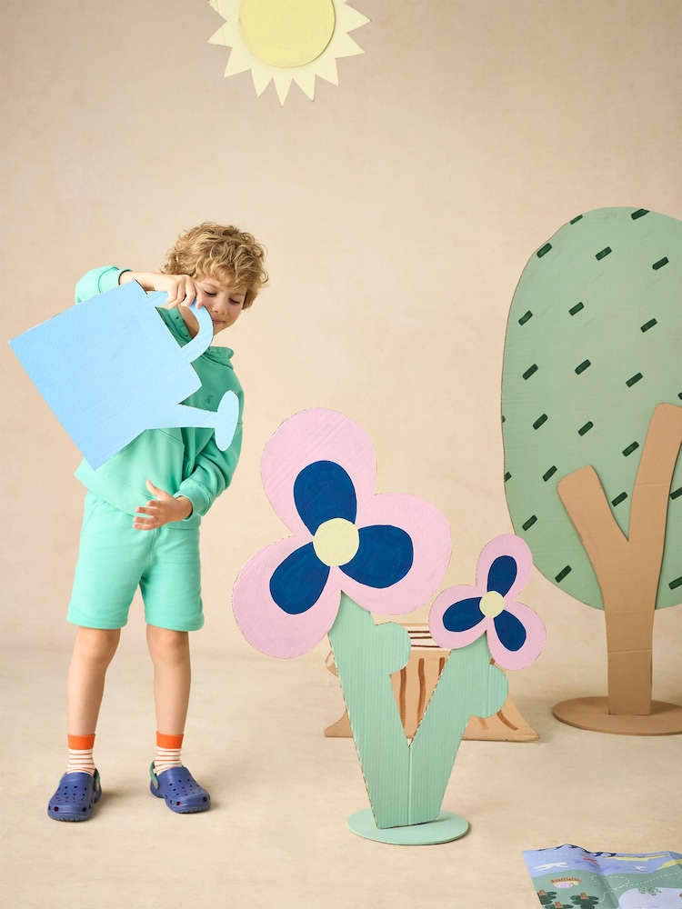 Joules Kids' Sundaze Turquoise Green Loopback Sweat Shorts - Image 2 of 7