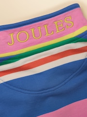 Joules Boys' Alfie Blue & Pink Stripe Quarter Zip Sweatshirt - Image 3 of 5