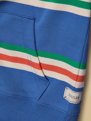 Joules Boys' Alfie Blue & Pink Stripe Quarter Zip Sweatshirt - Image 5 of 5